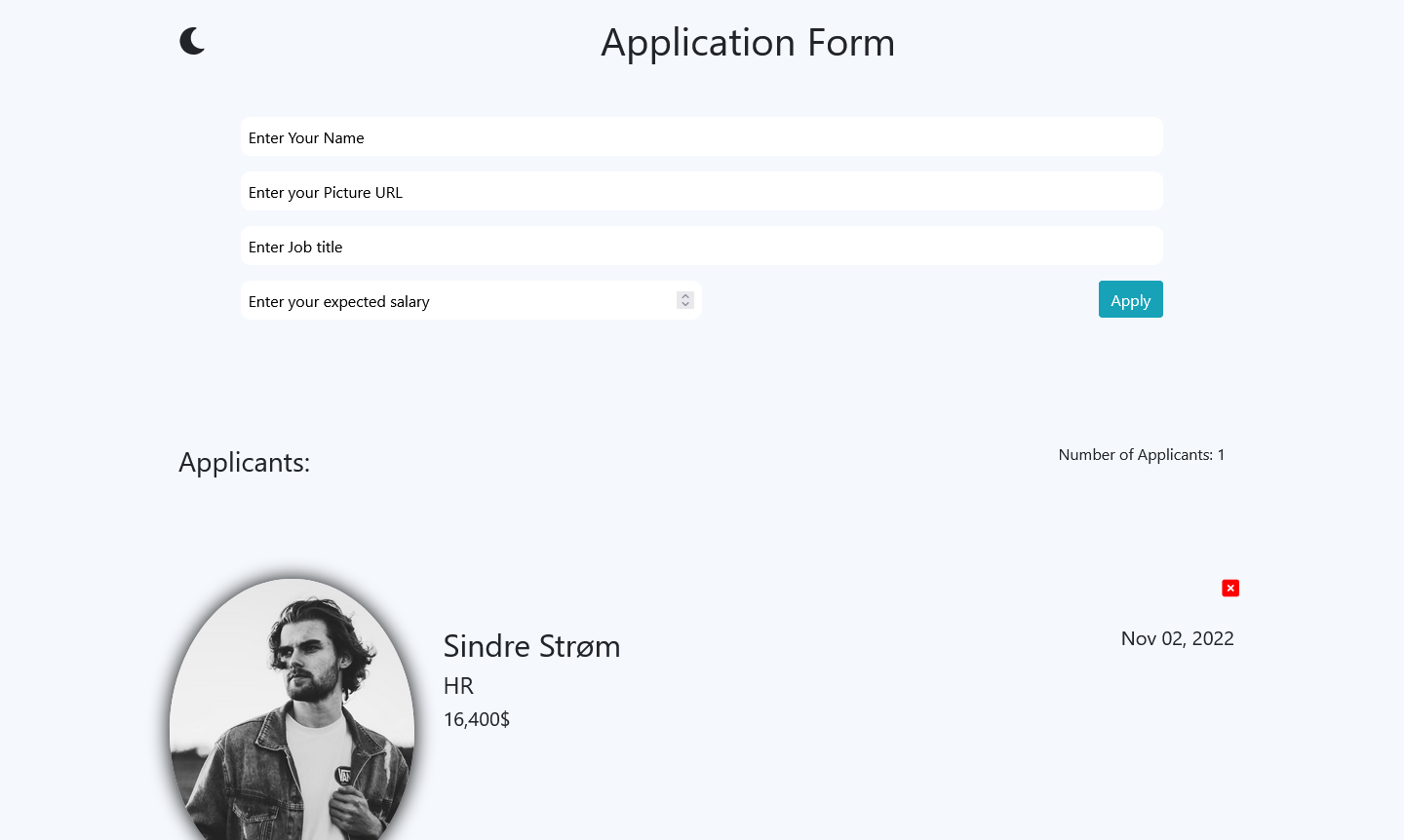 Job Application Form | Ibrahim Mohamed Portfolio